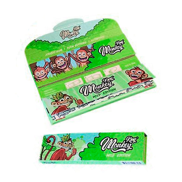 Monkey King Size Slim Rolling Papers & Tips Wild Edition 24 units