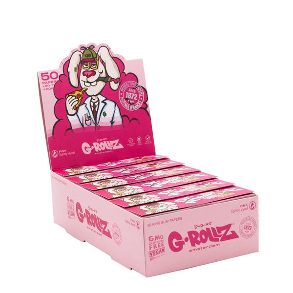 Papel de fumar G-Rollz K.S. & Tips Dr. Wiskerz Pink 24 librillos