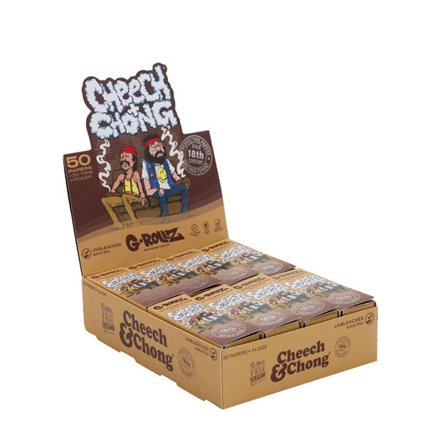 G-Rollz 1 1/4 & Tips Cheech & Chong In da Chair Unbleached Rolling Papers 24 booklets