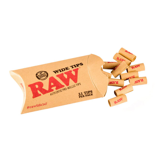 Filtros Raw Tips  Prerolled Wide 18x7.2 mm. 20x21 ud.