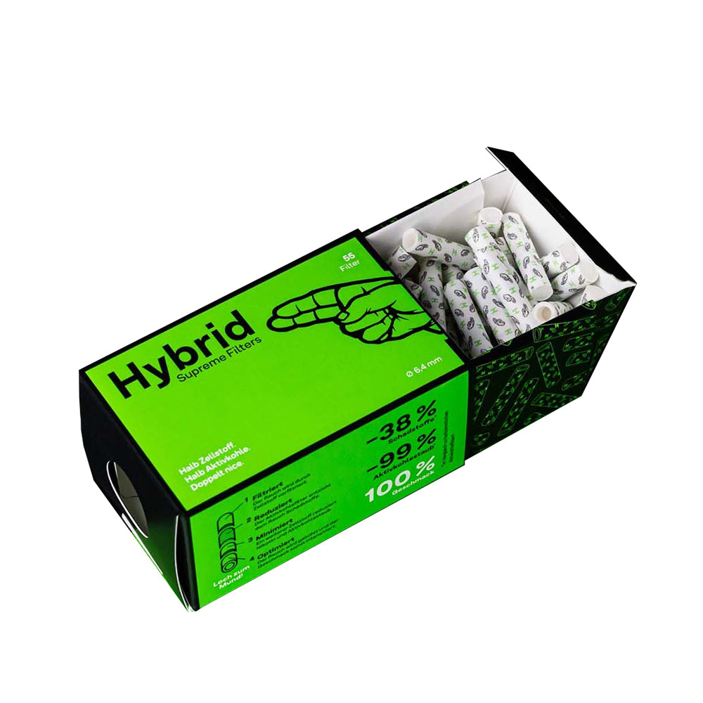 Filtros Hybrid Supreme CarbonActivo 6.5x30 mm.  8x55 ud.