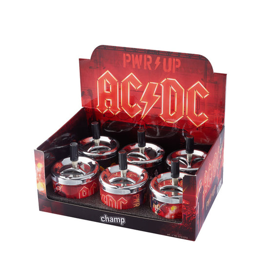 AC/DC 9 cm Swivel Press Metal Ashtray. Pack of 2 units.