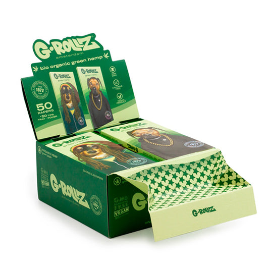 G-Rollz K.S. Tips & Tray Reggae Rap Organic Hemp Rolling Papers 16 Booklets