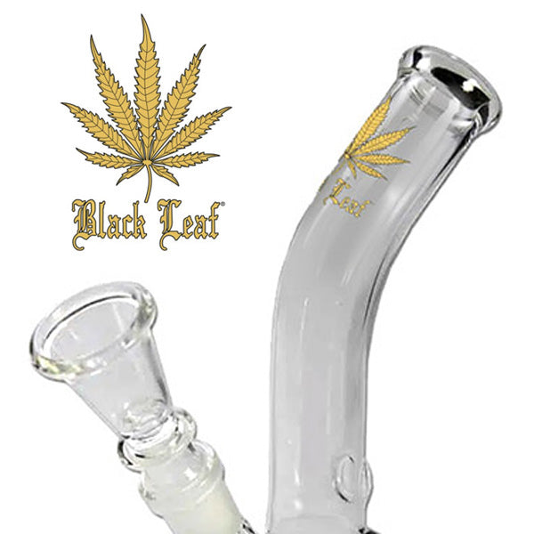 Bong Curvo in Vetro Oro Foglia d'Oro 18 cm.