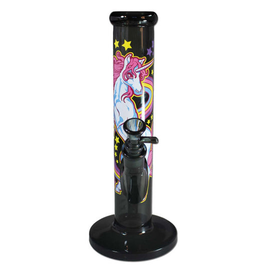 Bong Cristallo Fire-Flow Unicorno Rosa 30 cm.