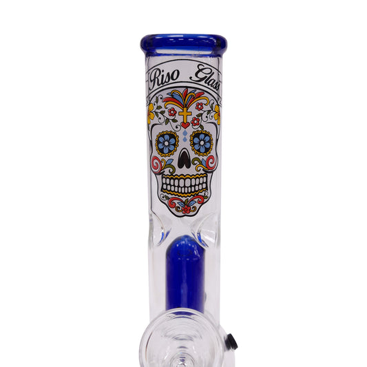 Bong in vetro Ice Percolator Mexican Skull 25 cm.