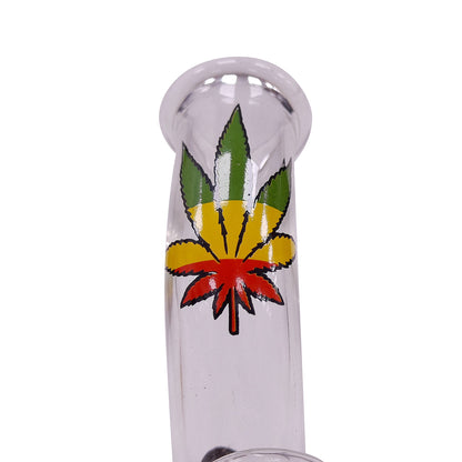 Bong in cristallo Mini Rasta Leaf 13 cm.