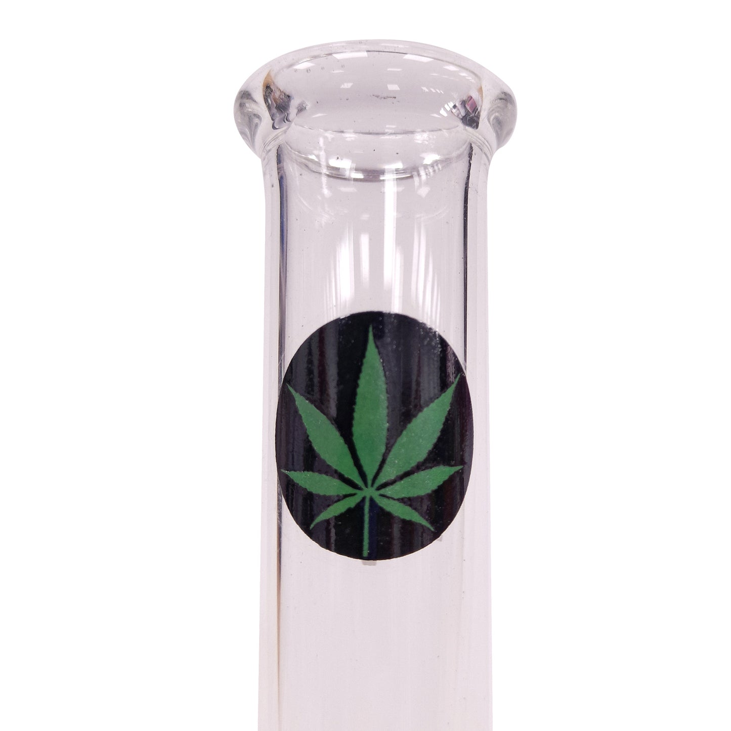 Bong in cristallo Mini Rasta Leaf Verde & Nero 13 cm.