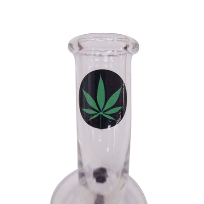 Mini Crystal Bong Leaf Green Black 13 cm.