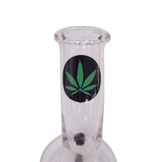 Mini Crystal Bong Leaf Green Black 13 cm.
