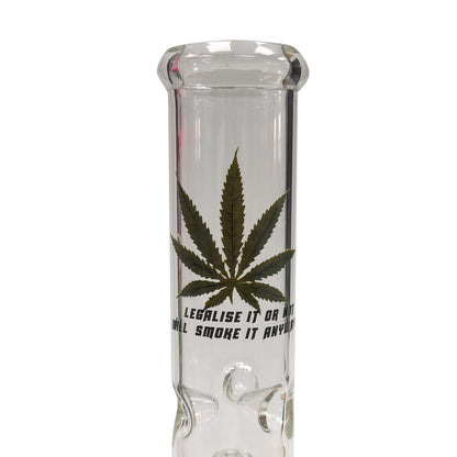 Bong in Cristallo Ice Percolator Leaf 26 cm.