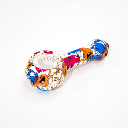 Pipa Silicone & Braciere in Vetro 11 cm. Colori Assortiti