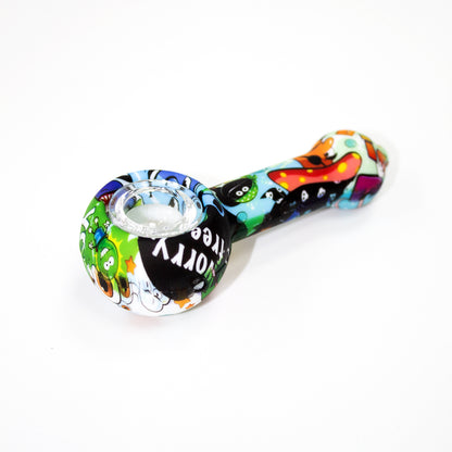 Pipa Silicone & Braciere in Vetro 11 cm. Colori Assortiti