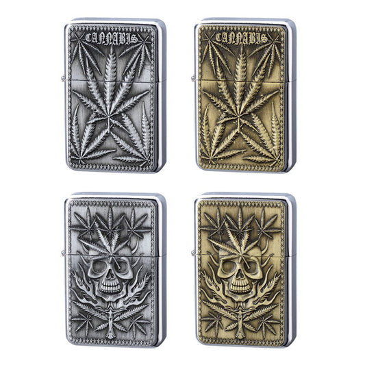 Mechero Gasolina Leaf & Skull