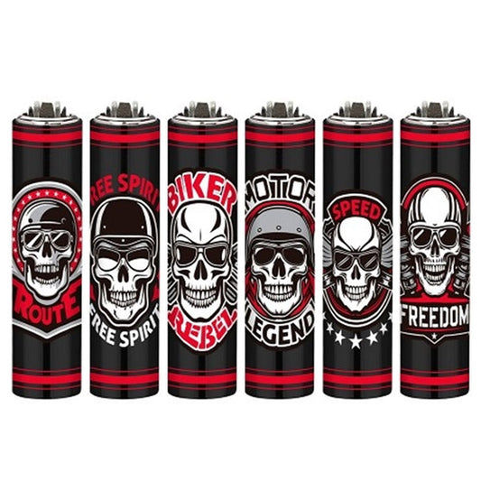 Clipper Metal Micro Biker Skull Case 30 units.