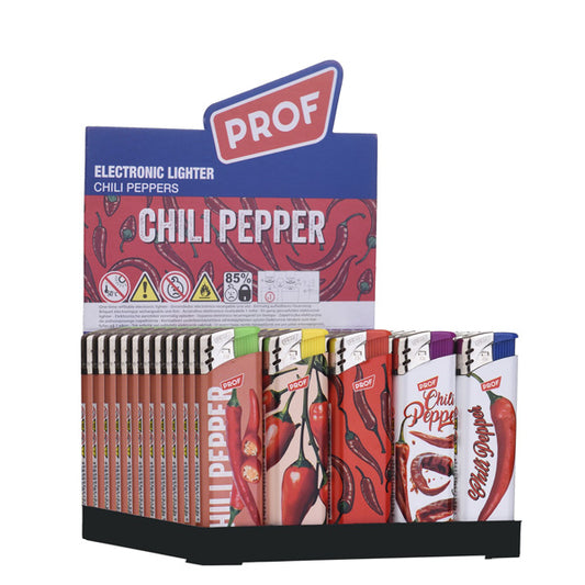 Mechero Piezo 50 ud. Chilli Peppers.