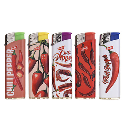Mechero Piezo 50 ud. Chilli Peppers.