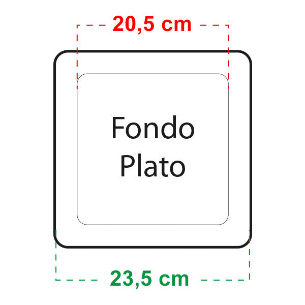 Square Saucer 23x23 cm for 11 lt. Pot. 50 pcs.