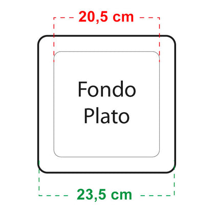 Square Saucer 23x23 cm for 11 lt. Pot. 50 pcs.