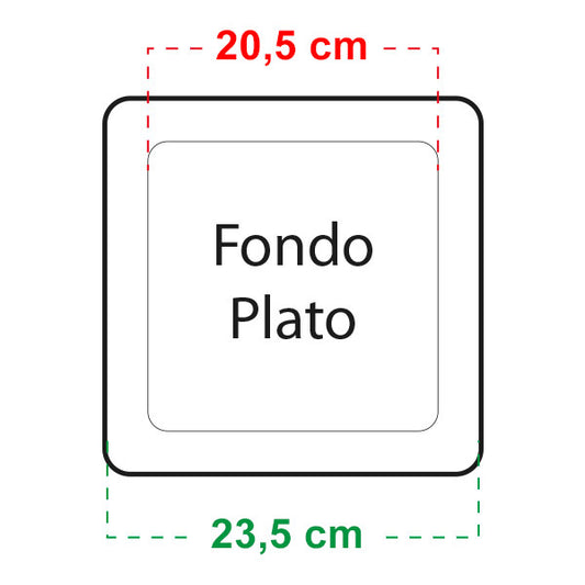 Plato Cuadrado 23x23 cm para Maceta de 11 lt. 50 ud.