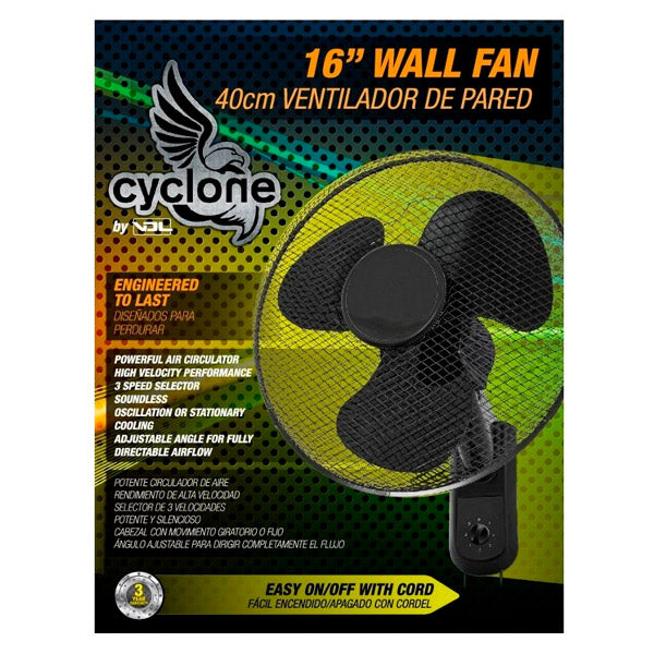 Ventilador Pared Cyclone con Cuerda 40 cm.
