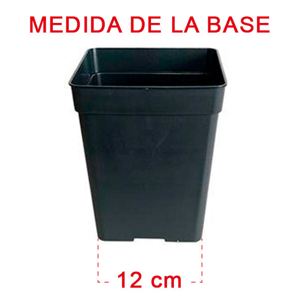 Vaso Quadrato Nero 18 x 18 x 25.5 cm. 5.5 lt. - 44 pz.