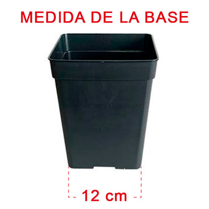 Vaso Quadrato Nero 18 x 18 x 25.5 cm. 5.5 lt. - 44 pz.