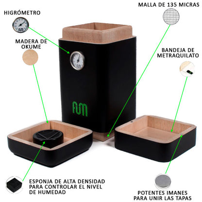 Scatola di stagionatura FUM Verticale Legno 24 x 12 x 12 cm. 6Kg.