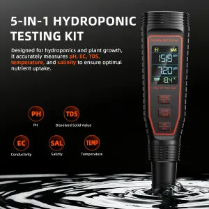 Medidor Spider Farmer 5-en-1 pH Hydroponic Meter Kit