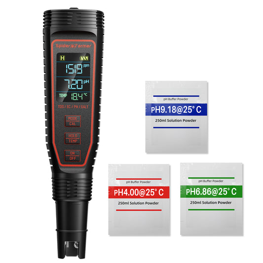 Medidor Spider Farmer 5-en-1 pH Hydroponic Meter Kit